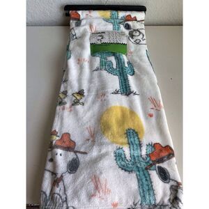 Peanuts Snoopy Woodstock Plush Throw Blanket Boy Scouts Desert  Cactus 50 X 70”